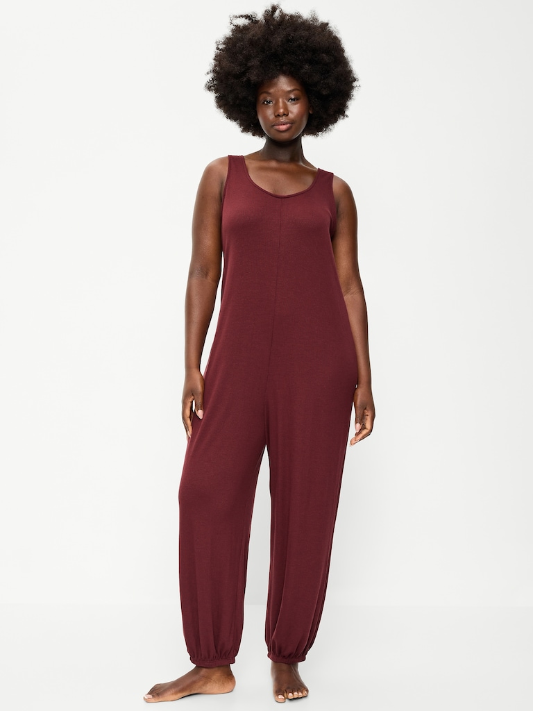 Harem-Leg Pajama Jumpsuit