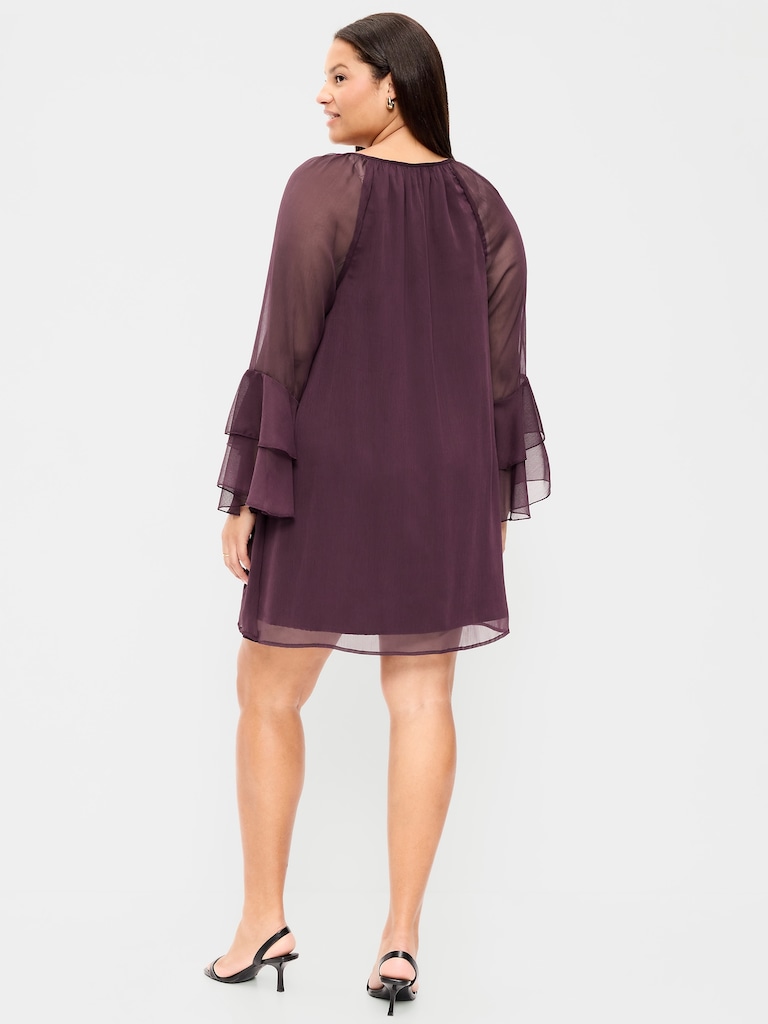 Bell-Sleeve Boho Mini Dress