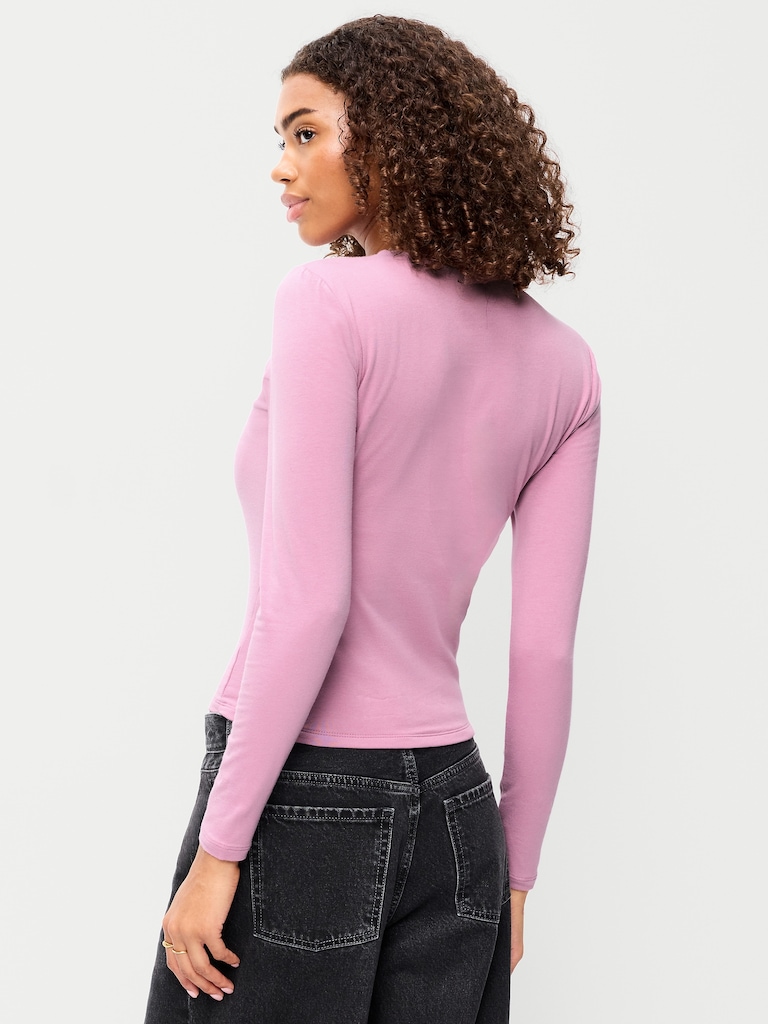 Hug Double-Layer Crew-Neck Long-Sleeve Top