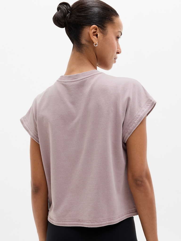Airy Cotton Terry Snow Wash Sweatshirt Tee