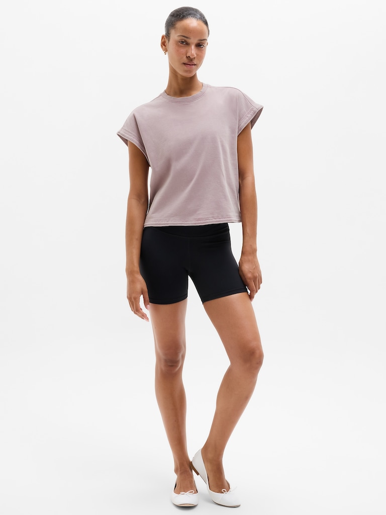 Airy Cotton Terry Snow Wash Sweatshirt Tee
