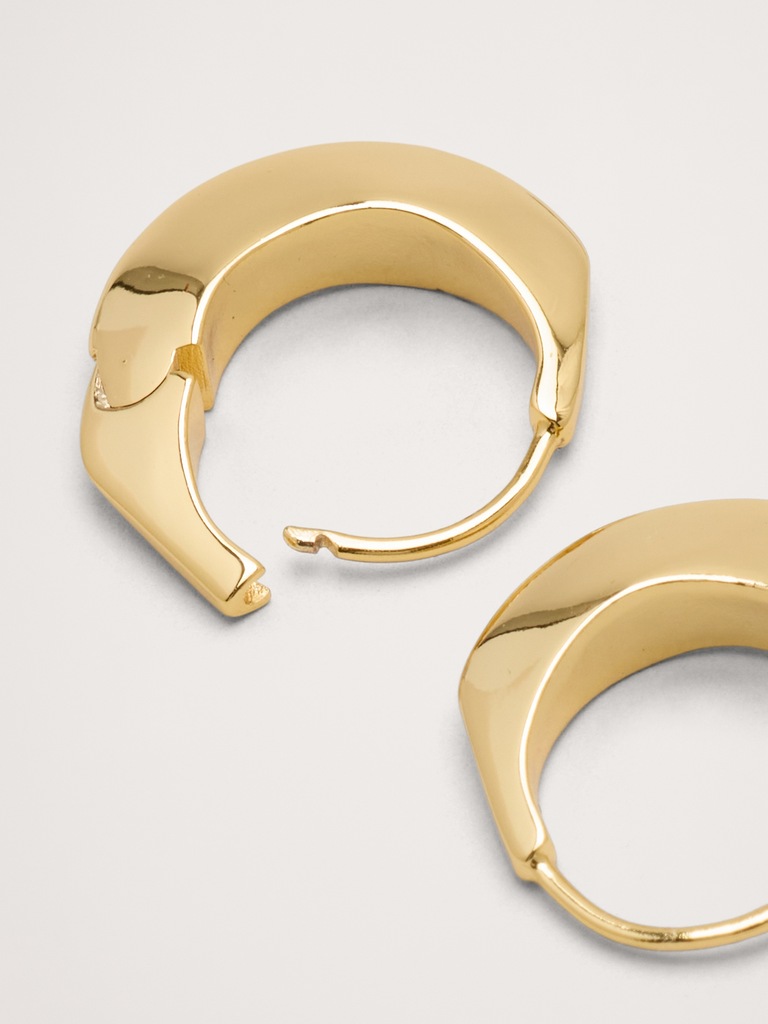 Hammered Drop Hoop Earrings