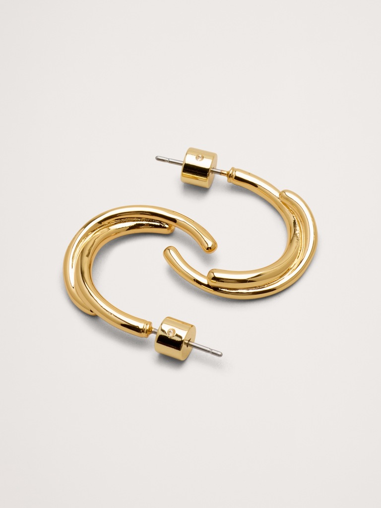 Dashed Twist Hoop Earrings