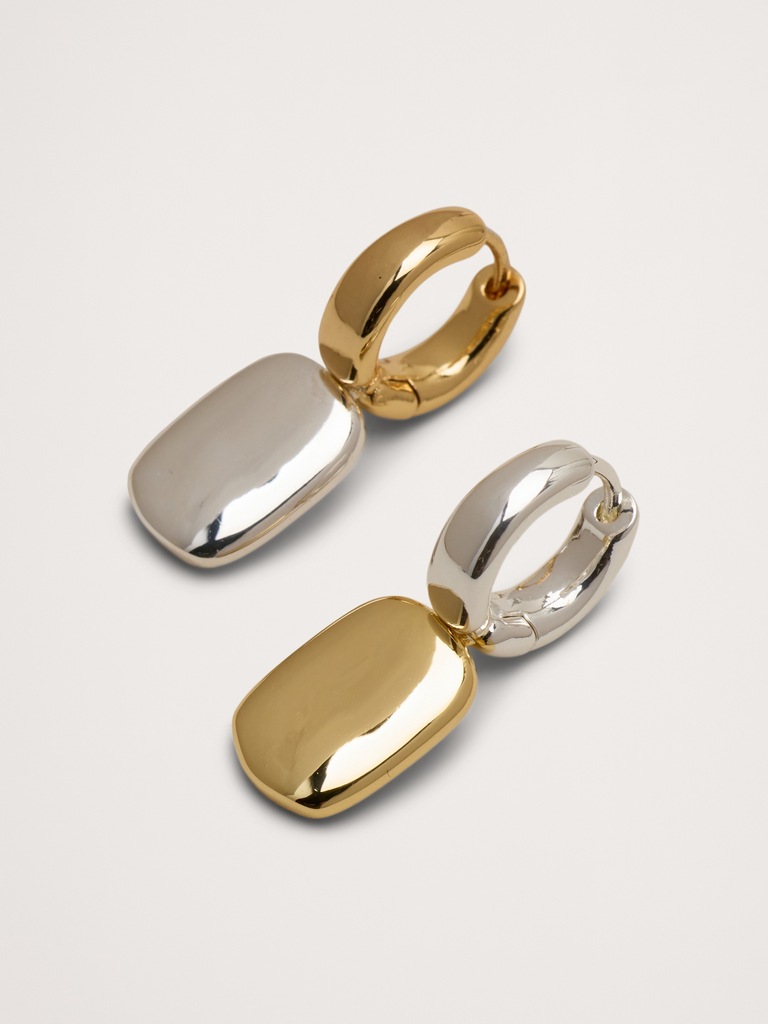 Two-Tone Pendant Earrings