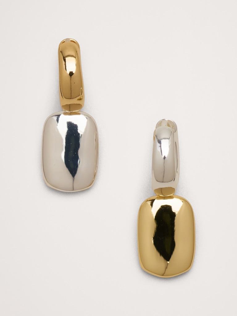 Two-Tone Pendant Earrings