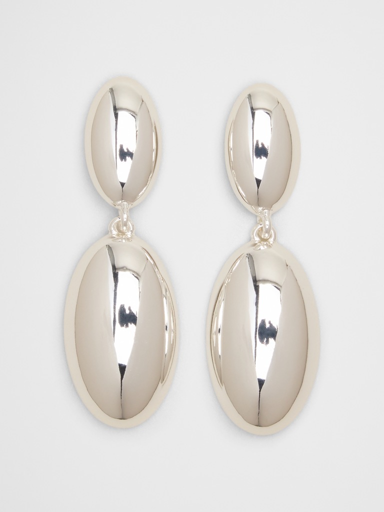 Oval Pendant Drop Earrings
