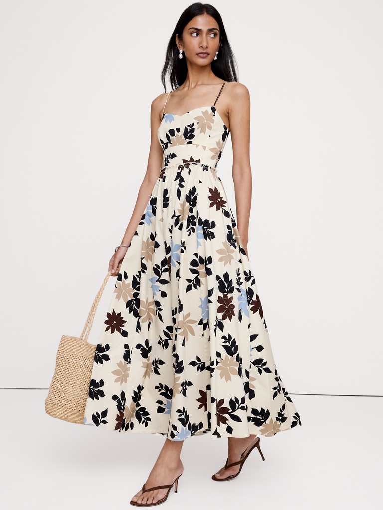 Soft Cotton Corset Maxi Dress