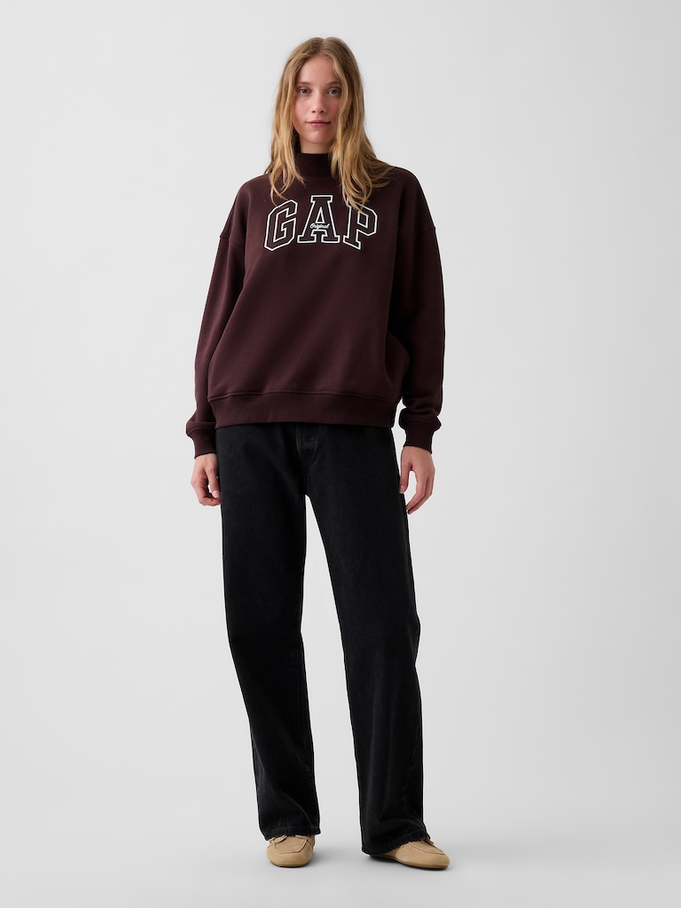 VintageSoft Oversized Mockneck Logo Sweatshirt
