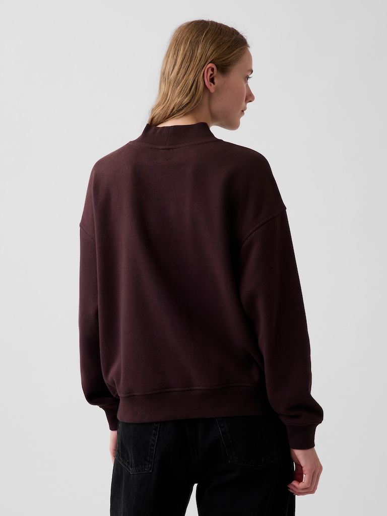 VintageSoft Oversized Mockneck Logo Sweatshirt