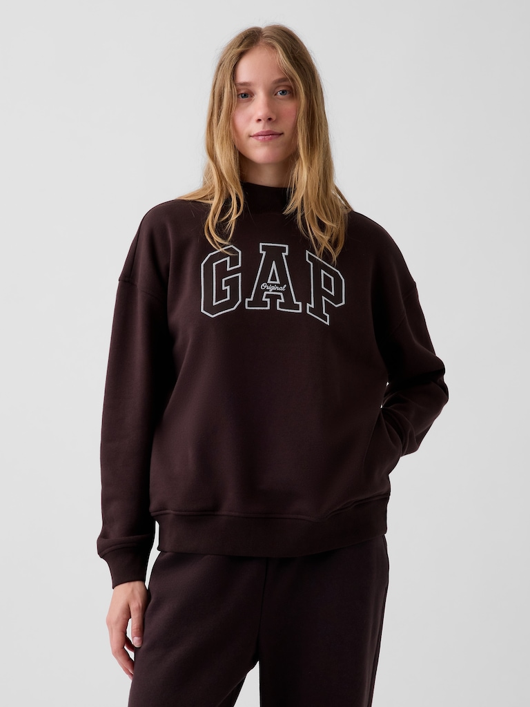 VintageSoft Oversized Mockneck Logo Sweatshirt