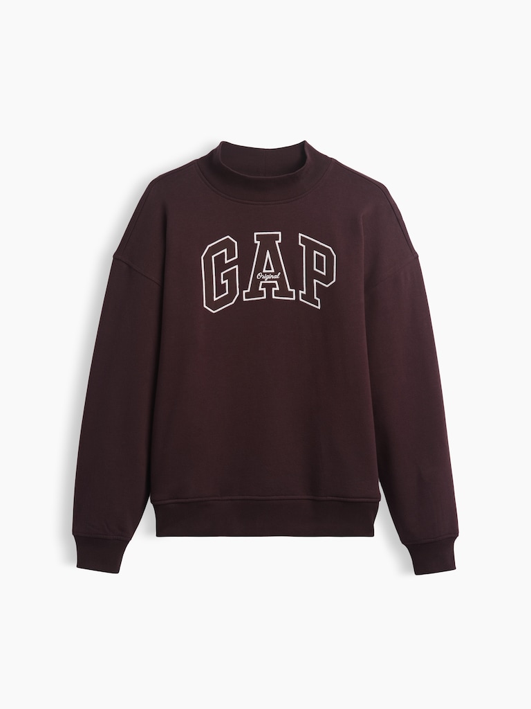 VintageSoft Oversized Mockneck Logo Sweatshirt