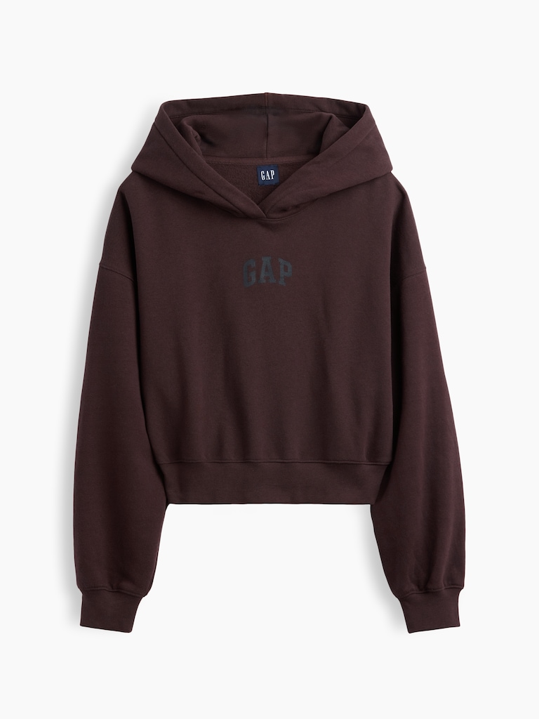VintageSoft Crop Logo Hoodie