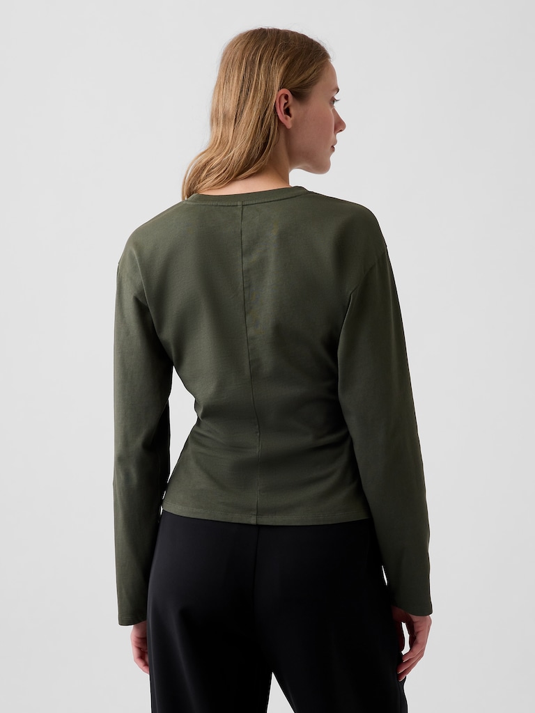 Knit Fitted-Waist T-Shirt