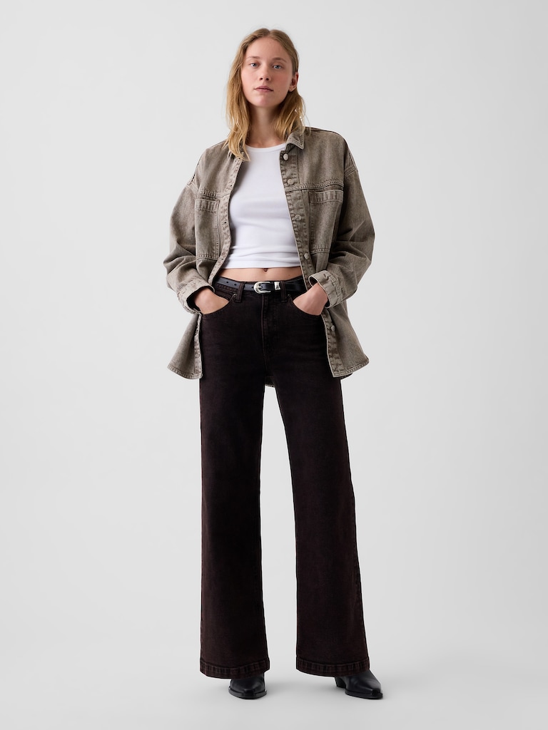 High Rise Stride Wide-Leg Jeans