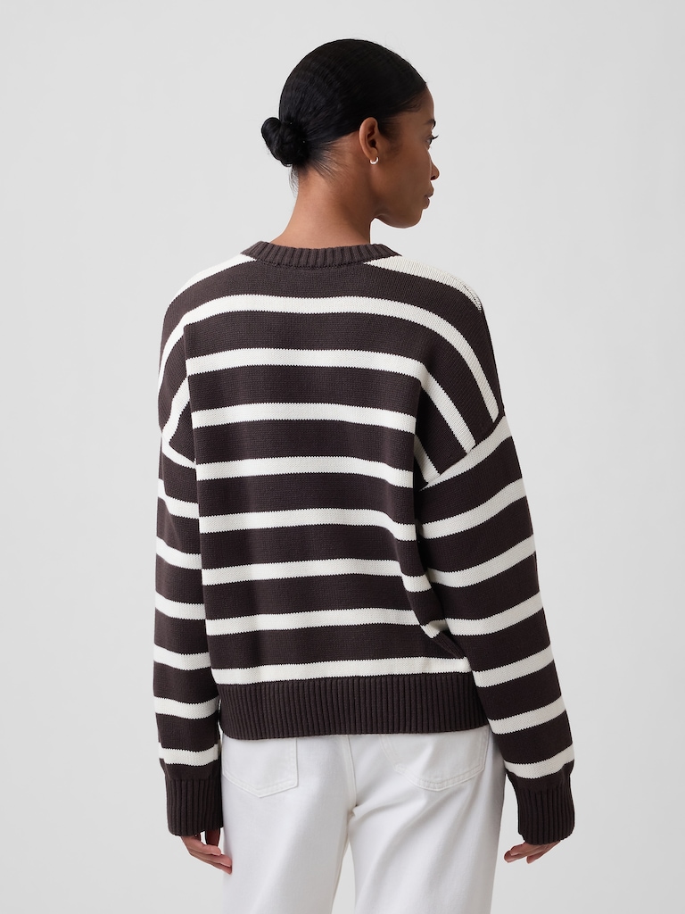 Relaxed Stripe Crewneck Sweater
