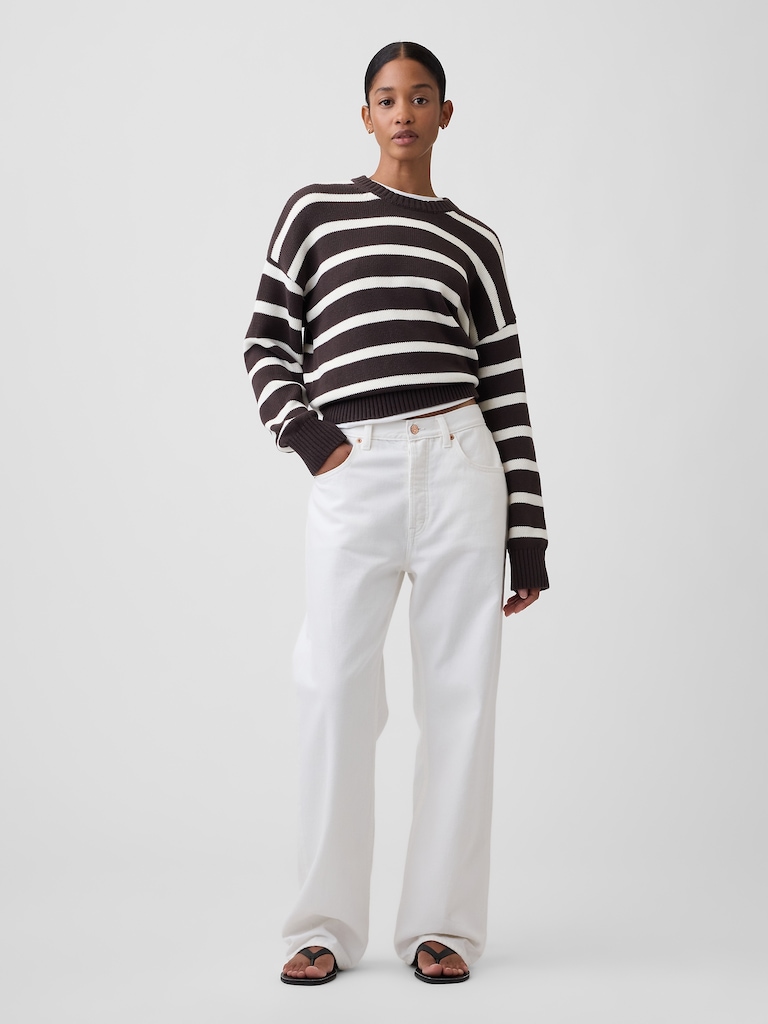 Relaxed Stripe Crewneck Sweater
