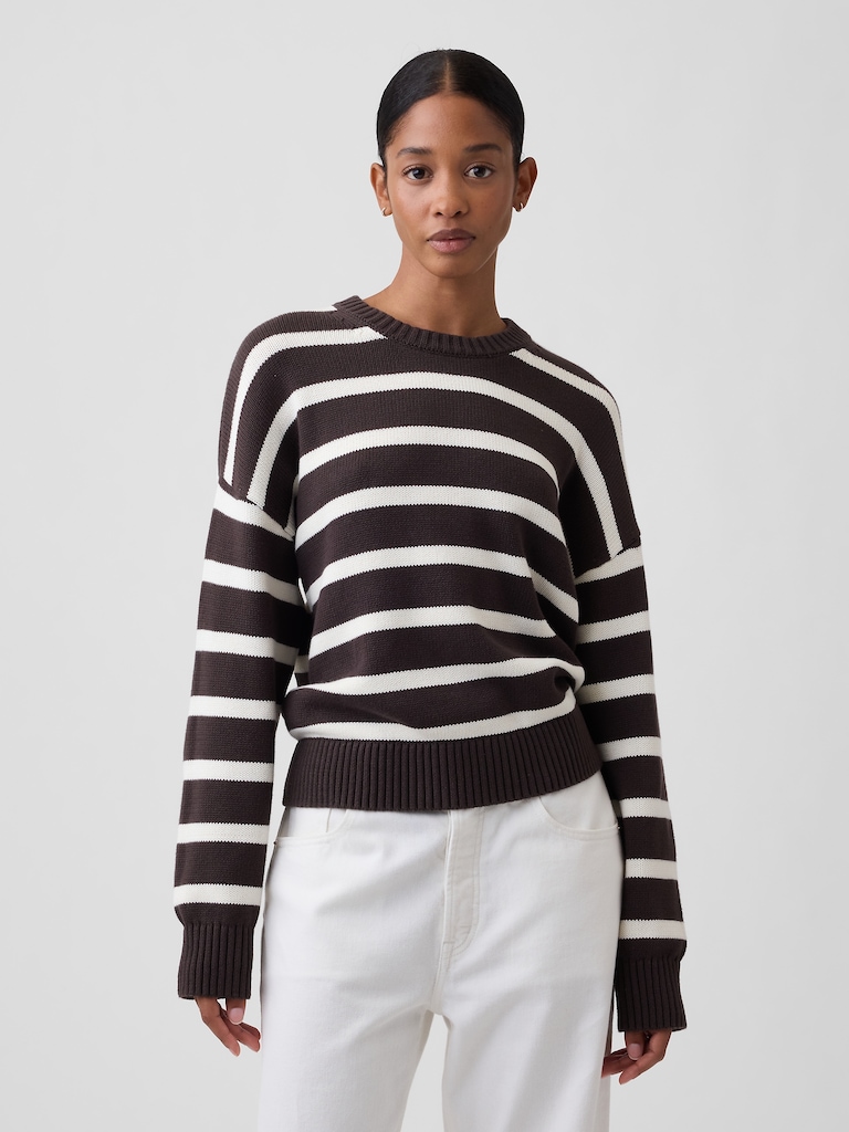 Relaxed Stripe Crewneck Sweater