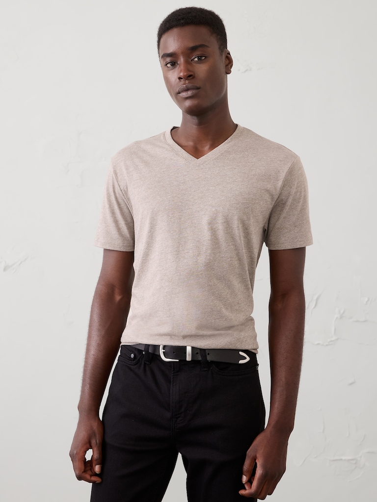 Standard-Fit Premium Wash V-Neck Shirt