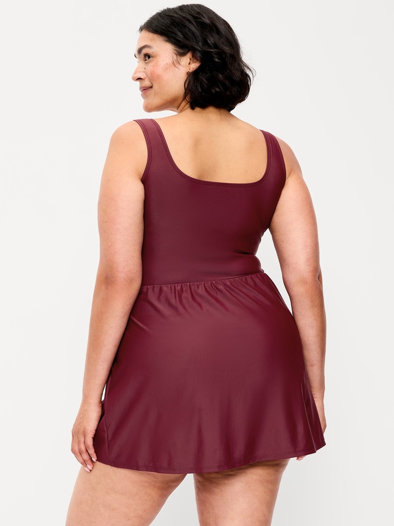 Matte Side-Tie Swim Dress