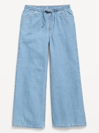 Pull-On Super Baggy Wide-Leg Denim Jeans for Girls