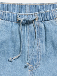 Pull-On Super Baggy Wide-Leg Denim Jeans for Girls