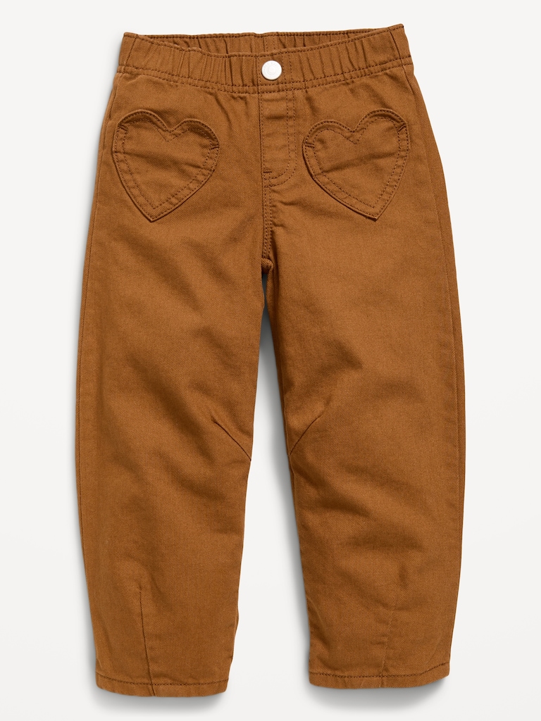 Super Baggy Heart-Pocket Barrel-Leg Jeans for Toddler Girls