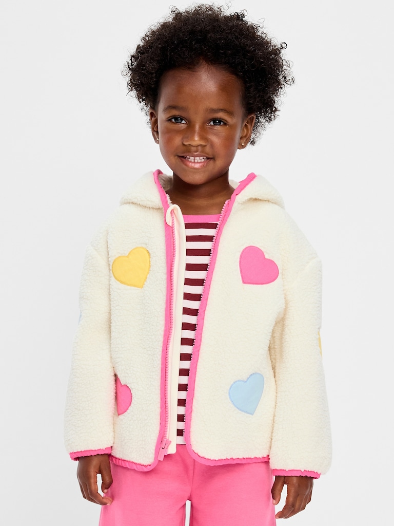 Hooded Sherpa Jacket for Toddler Girls