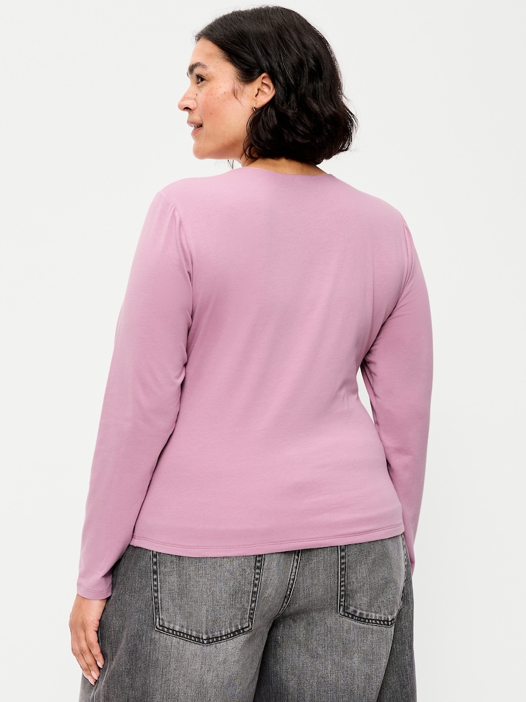 Hug Double-Layer Crew-Neck Long-Sleeve Top