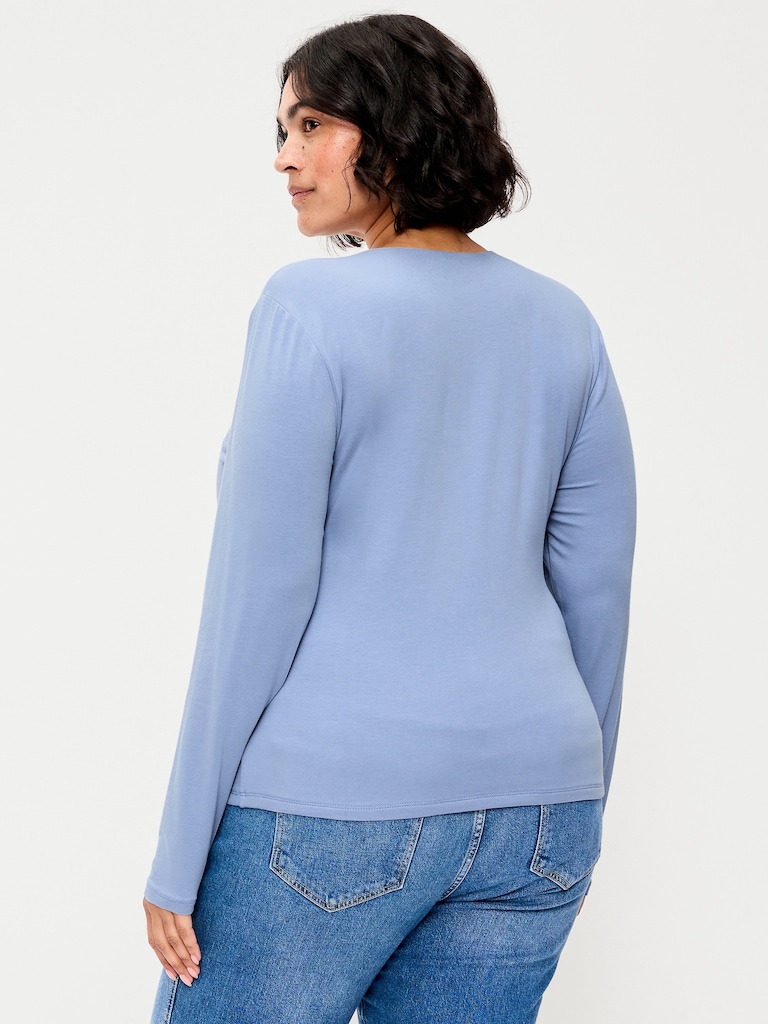 Hug Double-Layer Crew-Neck Long-Sleeve Top