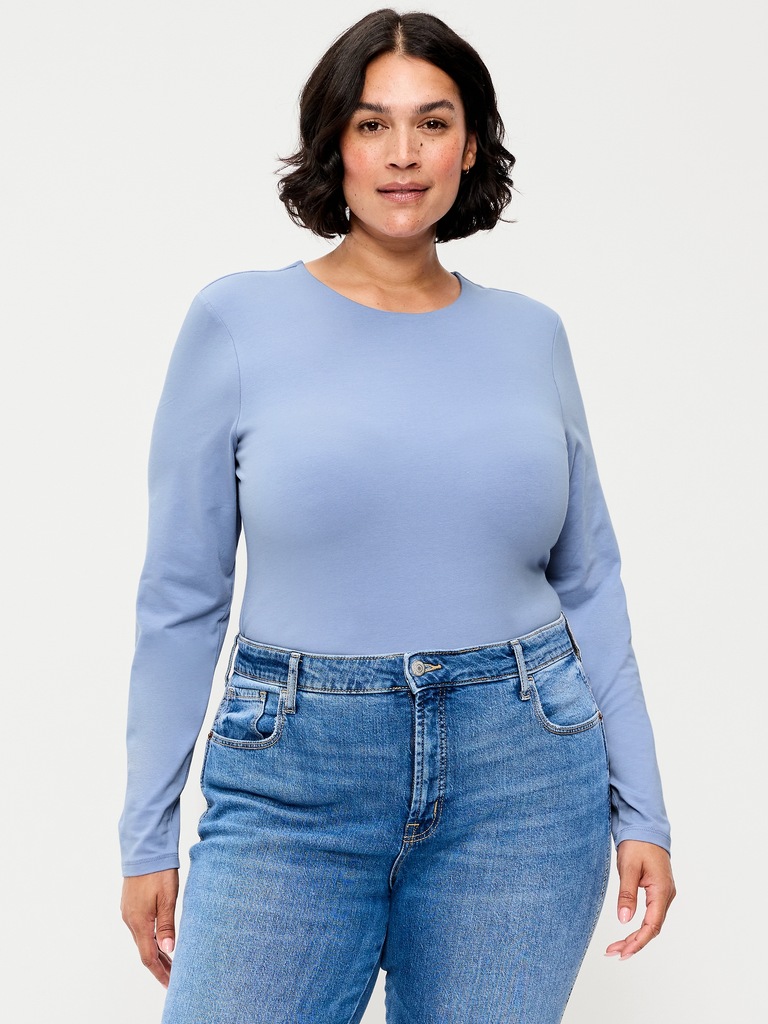 Hug Double-Layer Crew-Neck Long-Sleeve Top