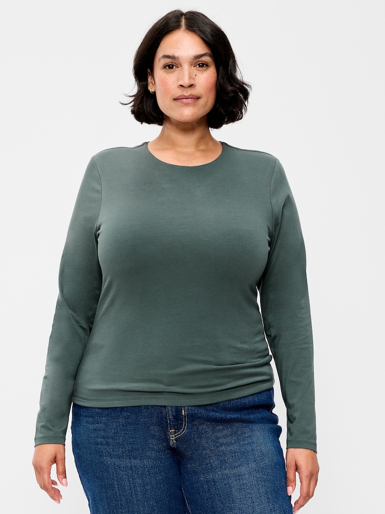 Hug Double-Layer Crew-Neck Long-Sleeve Top