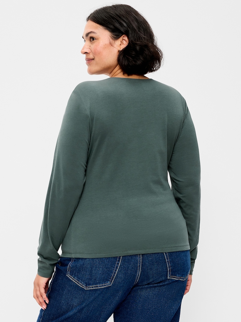 Hug Double-Layer Crew-Neck Long-Sleeve Top