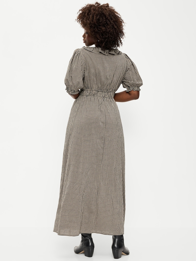 Ruffle-Trim Boho Maxi Dress