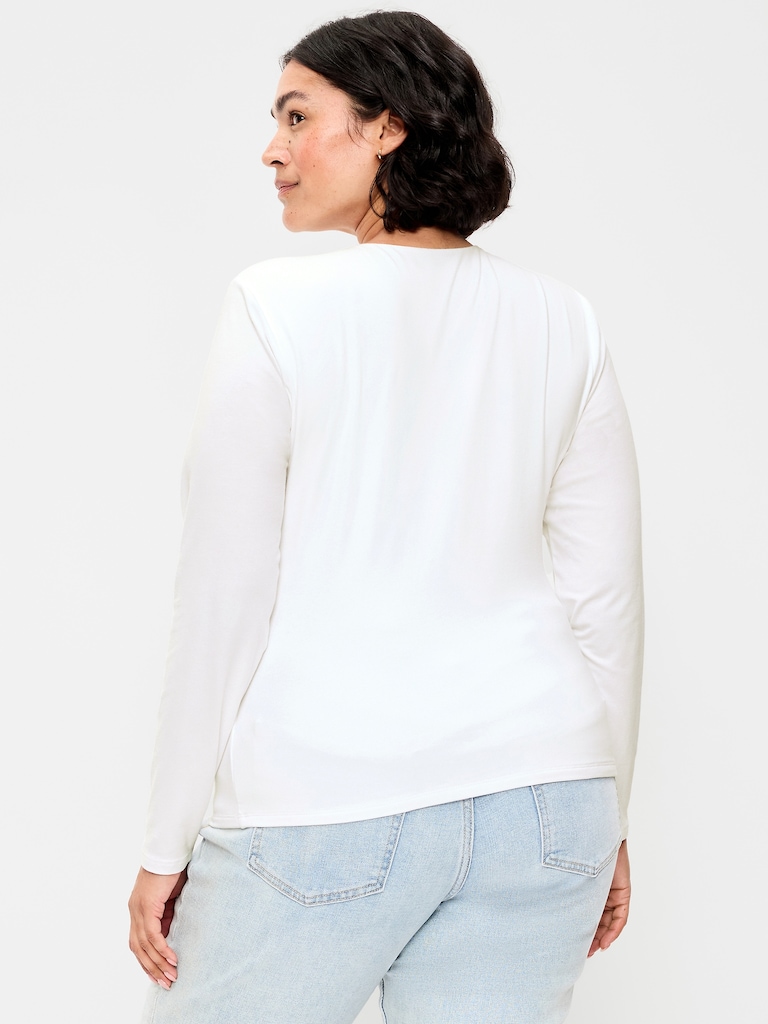 Hug Double-Layer Crew-Neck Long-Sleeve Top