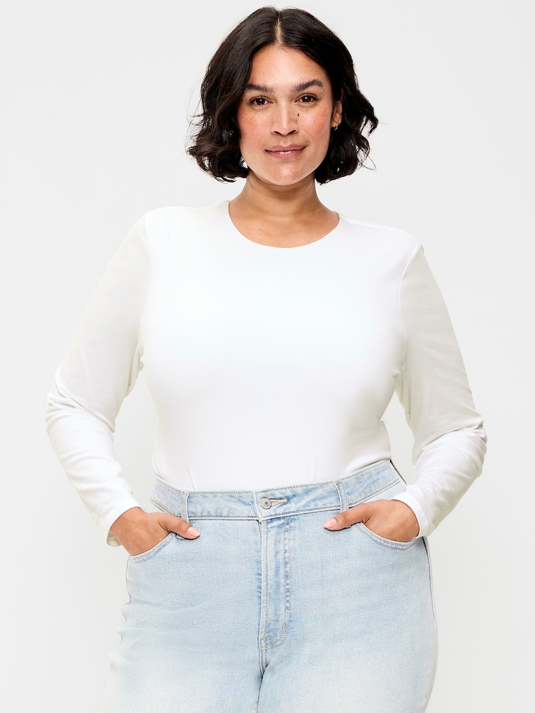 Hug Double-Layer Crew-Neck Long-Sleeve Top