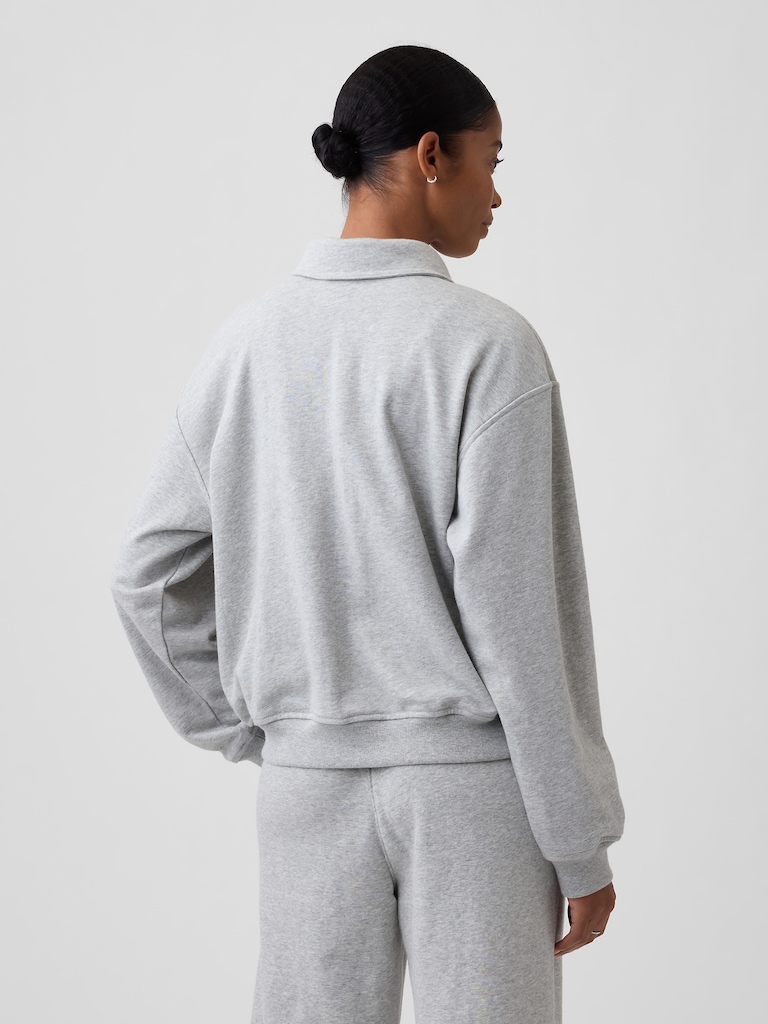 Relaxed Cropped Polo Sweatshirt