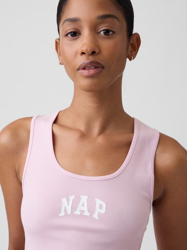 Ribbed Graphic Tank Top