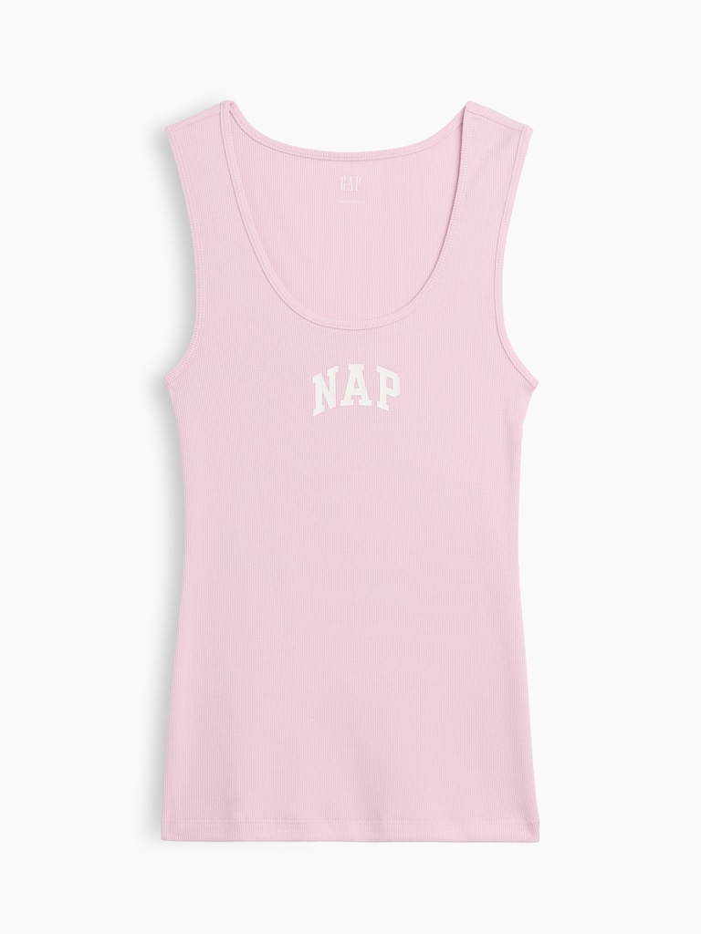 Ribbed Graphic Tank Top