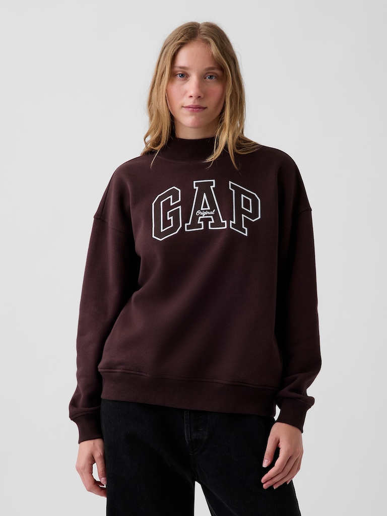 VintageSoft Oversized Mockneck Logo Sweatshirt