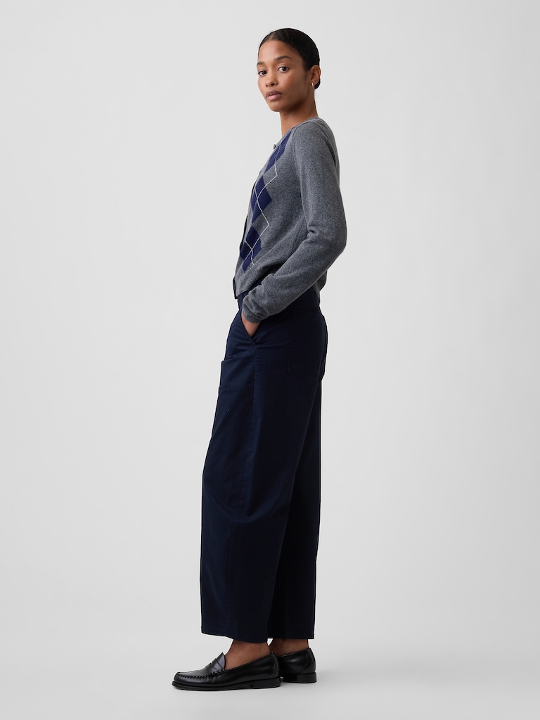 Mid Rise Barrel Khakis