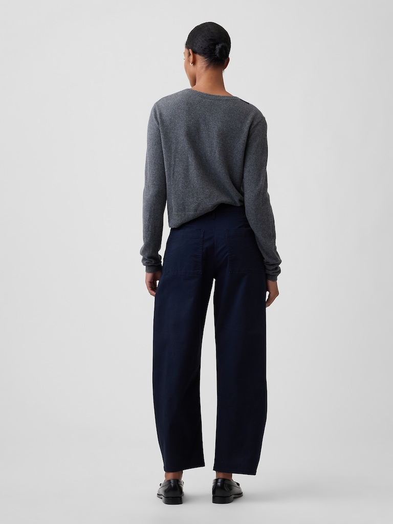 Mid Rise Barrel Khakis