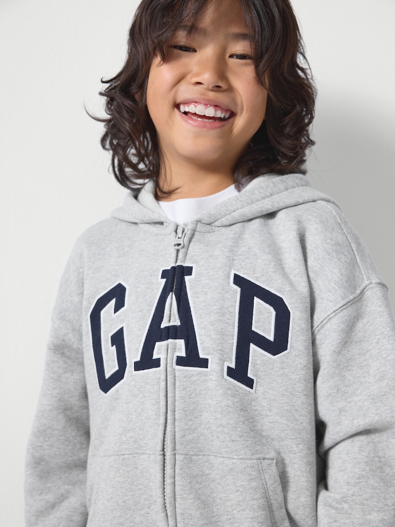 Kids Relaxed Gap Logo Zip Hoodie