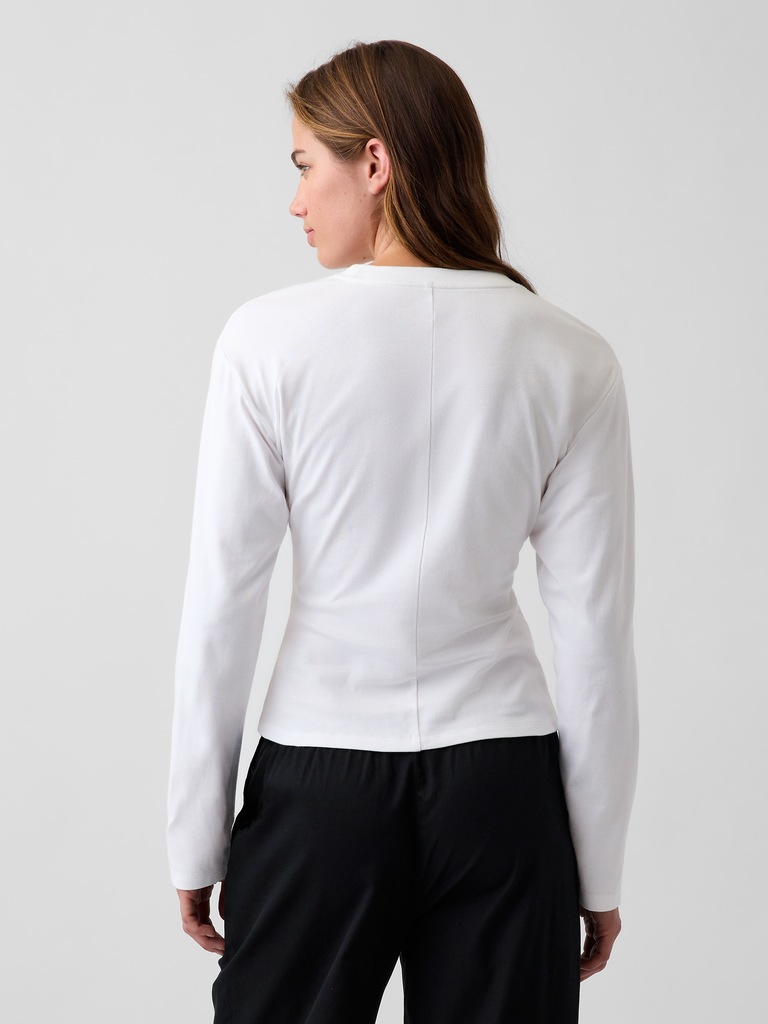 Knit Fitted-Waist T-Shirt
