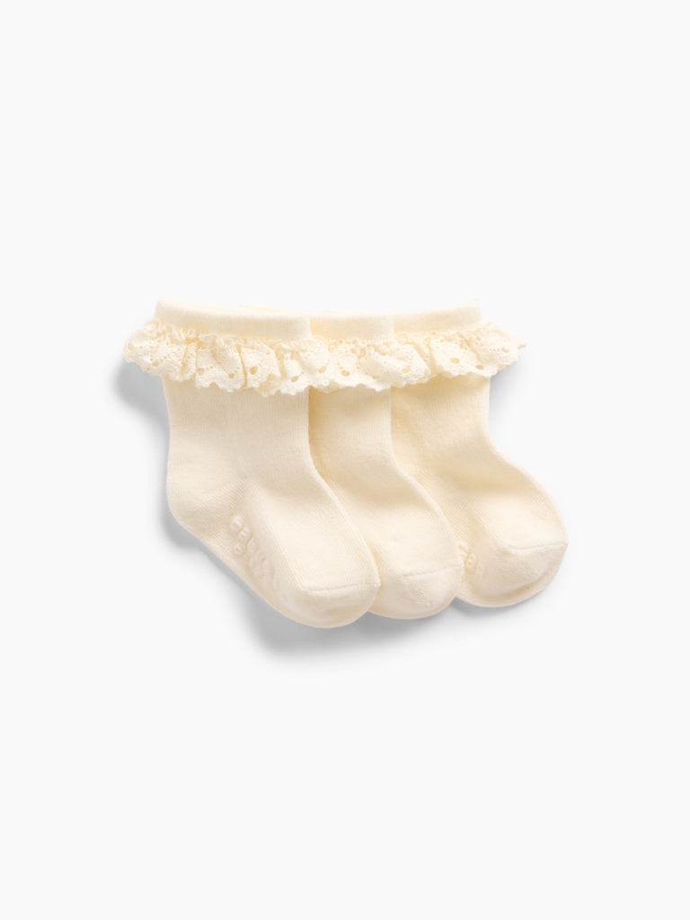 Baby Lace-Trim Socks (3-Pack)