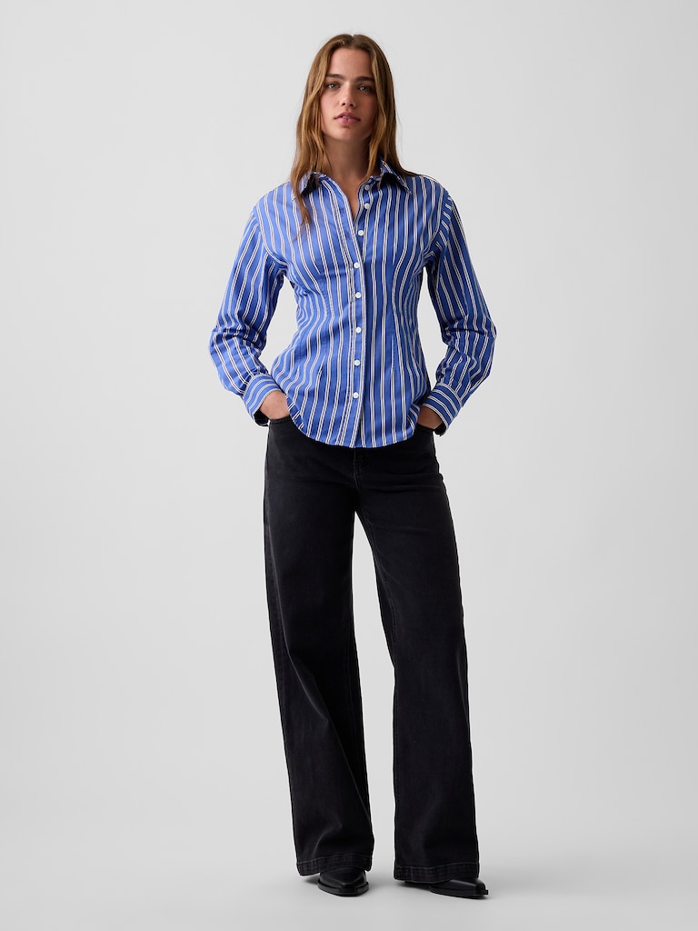 Organic Cotton Poplin Fitted Shirt