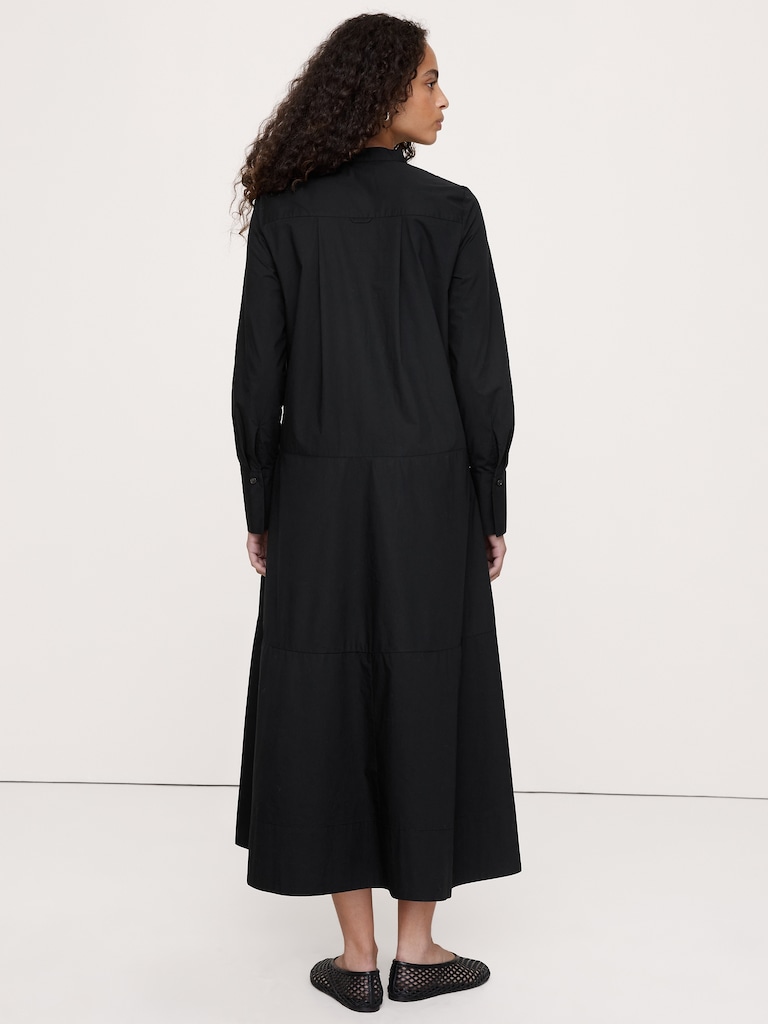 Cotton Trapeze Shirt Dress
