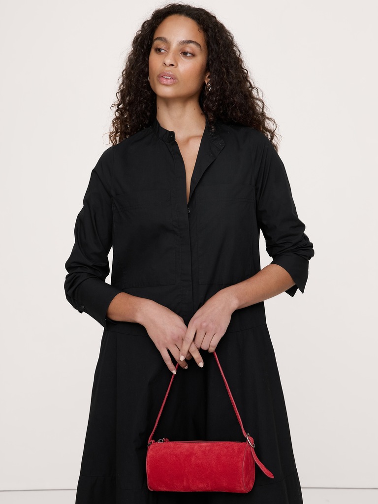 Cotton Trapeze Shirt Dress