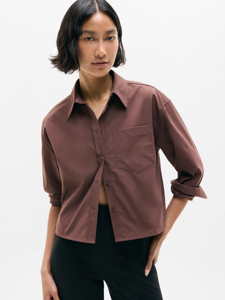 Midday Cropped Poplin Shirt