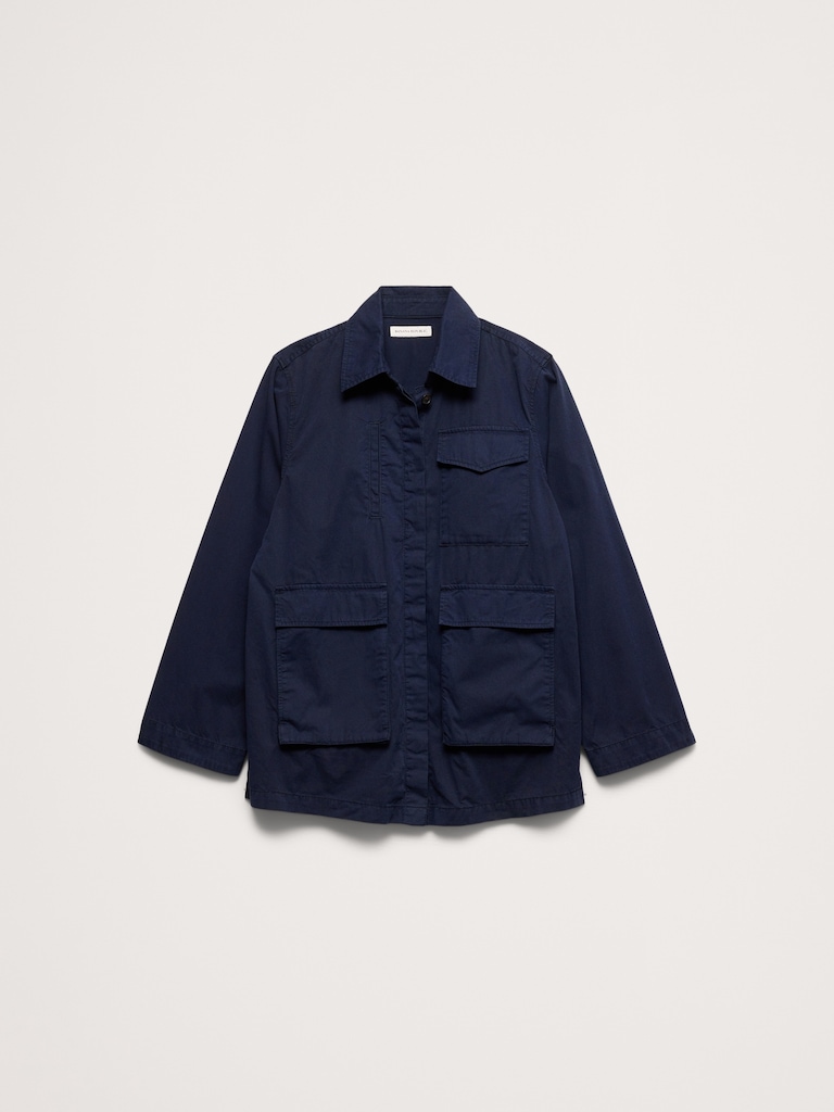 Cotton Twill Shirt Jacket
