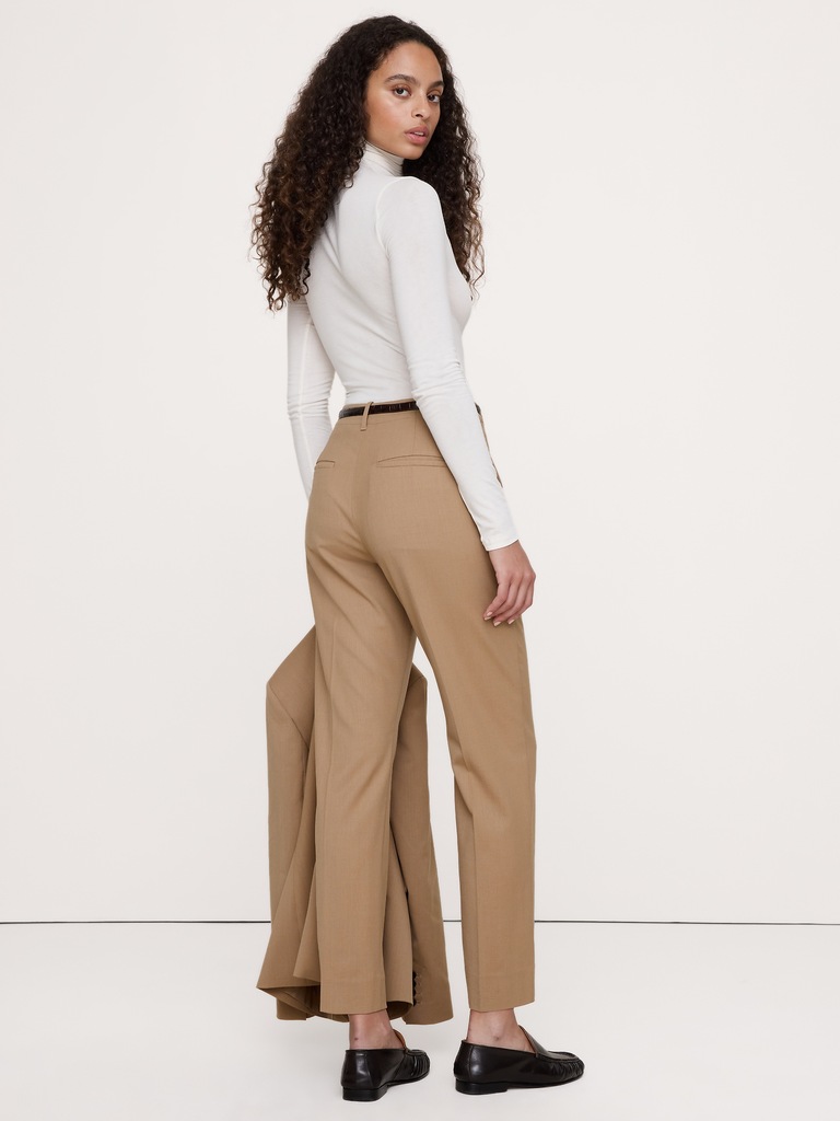 Ultra High-Rise Modern Slim Italian Lightweight Wool Ankle Pant